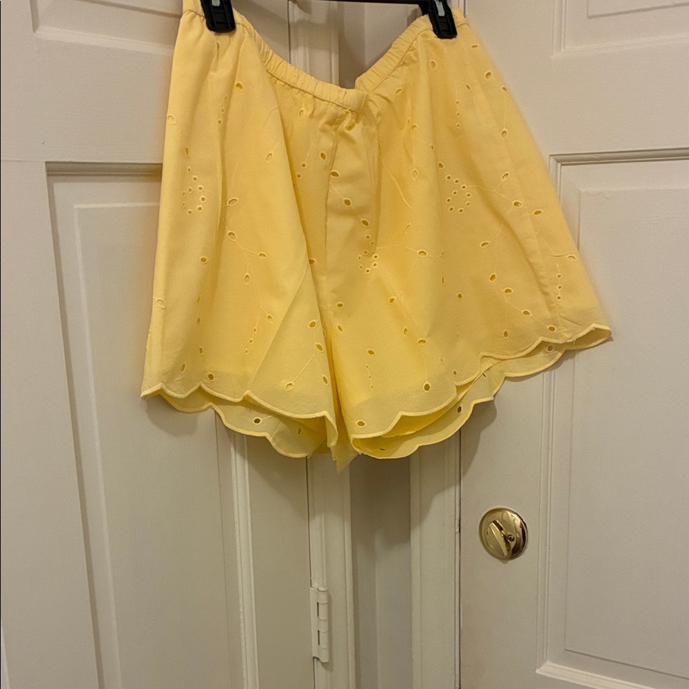 Yellow Eyelet Women's Shorts